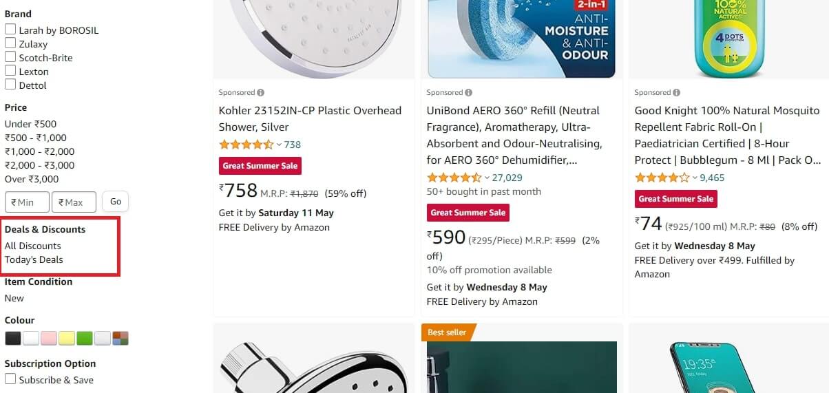 Amazon Filters UI